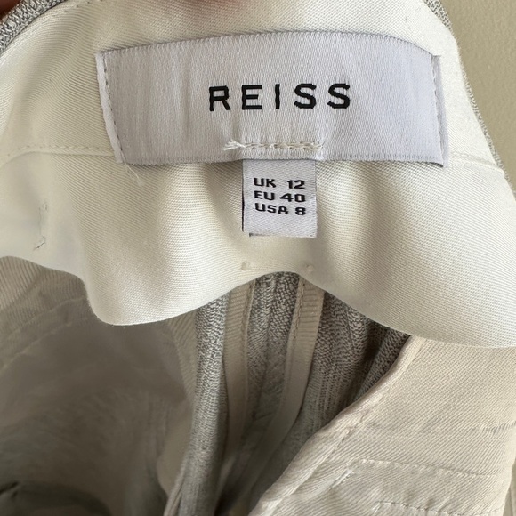 Reiss Women’s Grey Wool Blend Tapered Trousers, Gray Cropped Pants, Size 8 - Picture 12 of 16